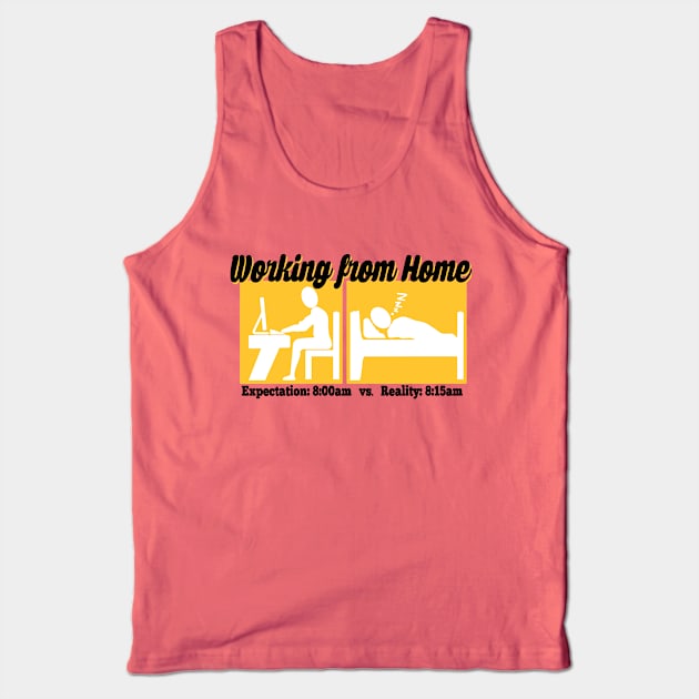 Working from Home:  Expectation vs. Reality Tank Top by Teeman